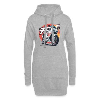 Super Japan Sport Moto de course - Sweat-shirt à capuche long Femme - gris chiné - Devant