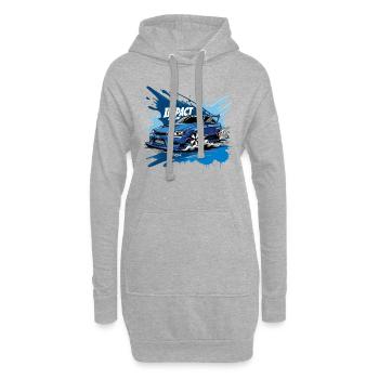 Japon D Initial Impact Bleu JDM Street Racer Voiture - Sweat-shirt à capuche long Femme - gris chiné - Devant