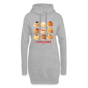 Crêpes à la crème aux fruits et au chocolat - Sweat-shirt à capuche long Femme - gris chiné - Devant