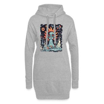 Sonnenblume aus der Hölle - Hoodie-Kleid - Grau meliert - Vorne
