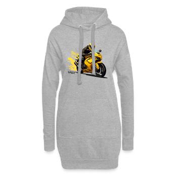 Moto jaune : Pilote de motard Superbike - Sweat-shirt à capuche long Femme - gris chiné - Devant