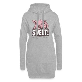Un cochon mignon mignon cochon - Sweat-shirt à capuche long Femme - gris chiné - Devant