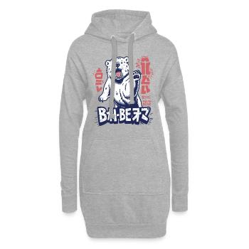 Der bipolarer Polarbär sagt tschüss (bye) - Hoodie-Kleid - Grau meliert - Vorne
