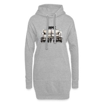 Un canapé sale : la maison est le meilleur endroit où être - Sweat-shirt à capuche long Femme - gris chiné - Devant