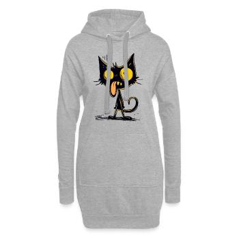 Le meilleur et le plus cool des chats étourdis - Sweat-shirt à capuche long Femme - gris chiné - Devant