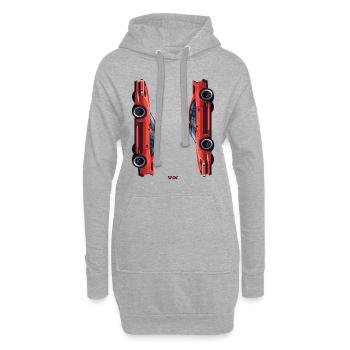 Design von Retro-amerikanischem Sportwagen Auto - Hoodie-Kleid - Grau meliert - Vorne
