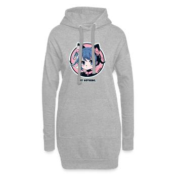 La fille d’anime la plus mignonne, ne dis rien - Sweat-shirt à capuche long Femme - gris chiné - Devant