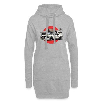 Scène automobile japonaise JDM des années 90 - Sweat-shirt à capuche long Femme - gris chiné - Devant