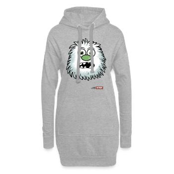 Créature de yéti des neiges de dessin animé pour les enfants - Sweat-shirt à capuche long Femme - gris chiné - Devant