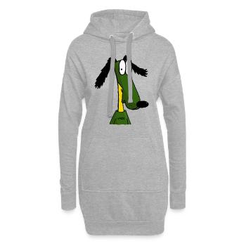 Der lustigste Cartoon-Hund aller Zeiten - Hoodie-Kleid - Grau meliert - Vorne
