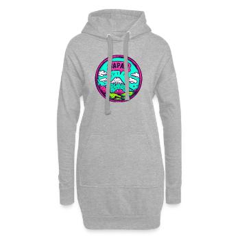 Niedlicher Cartoon vom Mount Fuji, Japan - Hoodie-Kleid - Grau meliert - Vorne
