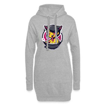 Anime chaton fille au jour du bain - Sweat-shirt à capuche long Femme - gris chiné - Devant