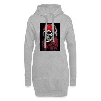 Hip-Hop Skull Rap - Sweat-shirt à capuche long Femme - gris chiné - Devant