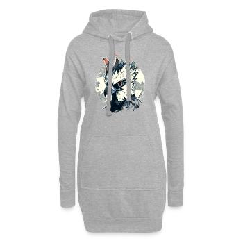 Rabvogel, eine furchterregende Harpyie - Hoodie-Kleid - Grau meliert - Vorne