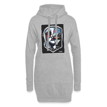 Abstrait Anime Dessin Animé Femme et Nature - Sweat-shirt à capuche long Femme - gris chiné - Devant