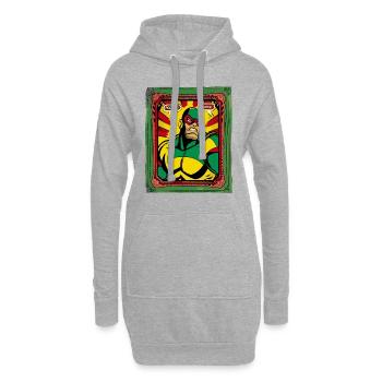 Der grüne und gelbe Anti-Held: Politik ist Mist - Hoodie-Kleid - Grau meliert - Vorne