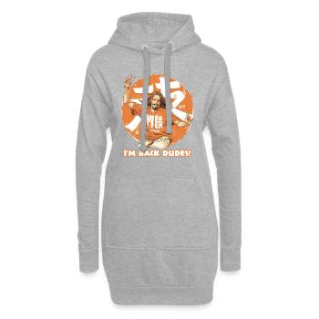 Ich bin zurück, Leute: zeitgenössischer Jesus-Dude - Hoodie-Kleid - Grau meliert - Vorne