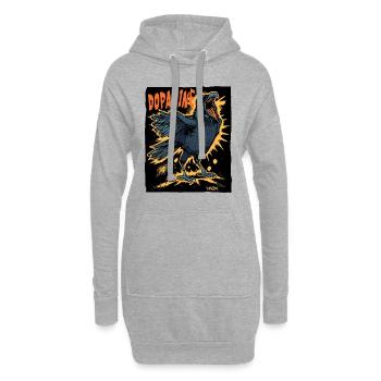 Le corbeau drôle et fou de dopamine - Sweat-shirt à capuche long Femme - gris chiné - Devant