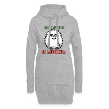 mignon bébé yéti : la vie est folle - Sweat-shirt à capuche long Femme - gris chiné - Devant