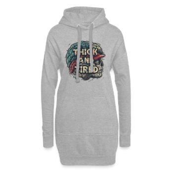 Schwerer Hirn Totenkopf, dick und müde - Hoodie-Kleid - Grau meliert - Vorne