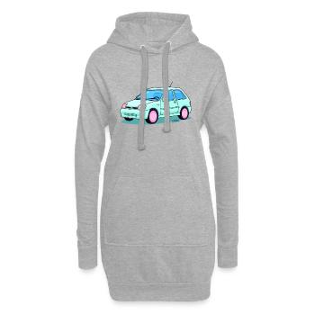 Mode automobile mignonne et ascétique - Sweat-shirt à capuche long Femme - gris chiné - Devant