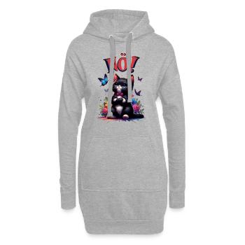 Chat drôle de dire non ! Pour les amoureux des chats - Sweat-shirt à capuche long Femme - gris chiné - Devant
