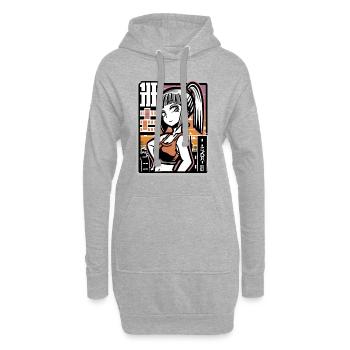 Anime Fille de la ville coquine - Sweat-shirt à capuche long Femme - gris chiné - Devant