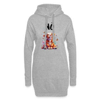 Vache Highlander disant non pour les garçons et les filles - Sweat-shirt à capuche long Femme - gris chiné - Devant