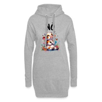 Vache disant non pour les garçons et les filles - Sweat-shirt à capuche long Femme - gris chiné - Devant
