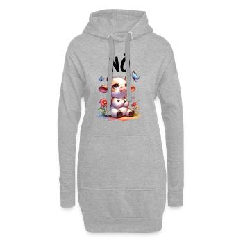 Vache disant non pour les garçons et les filles - Sweat-shirt à capuche long Femme - gris chiné - Devant