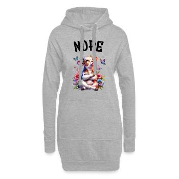La vache dit non aux garçons et aux filles - Sweat-shirt à capuche long Femme - gris chiné - Devant