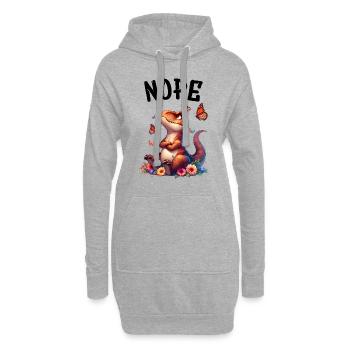 Dinosaurier Spruch Nope für Jungen und Mädchen - Hoodie-Kleid - Grau meliert - Vorne