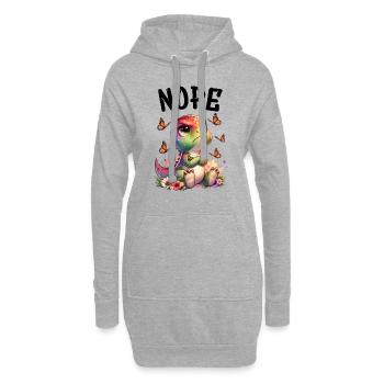 Dinosaurier Spruch Nope für Jungen und Mädchen - Hoodie-Kleid - Grau meliert - Vorne