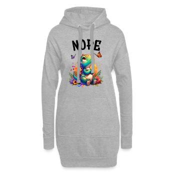 Dinosaurier Spruch Nope für Jungen und Mädchen - Hoodie-Kleid - Grau meliert - Vorne