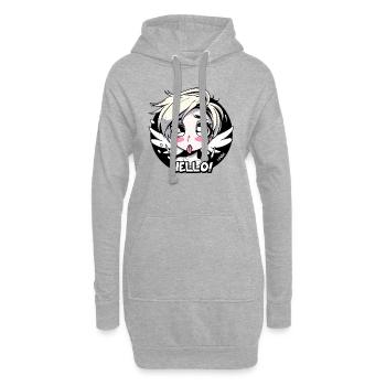 Mädchen-Engel sagt Hallo - Hoodie-Kleid - Grau meliert - Vorne