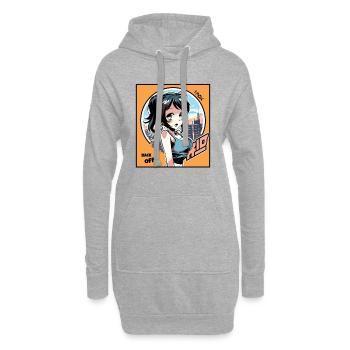 City Girl : Va-t’en - Sweat-shirt à capuche long Femme - gris chiné - Devant