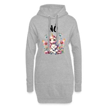 Licorne disant non Garçon et fille Créature mythique - Sweat-shirt à capuche long Femme - gris chiné - Devant