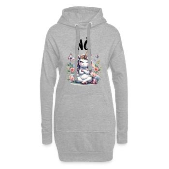Licorne disant non Garçon et fille Créature mythique - Sweat-shirt à capuche long Femme - gris chiné - Devant