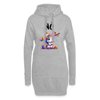 Licorne disant non Garçon et fille Créature mythique - Sweat-shirt à capuche long Femme - gris chiné - Devant