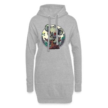 Koala zombie mignon de la jungle - Sweat-shirt à capuche long Femme - gris chiné - Devant