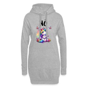 La licorne dit non aux créatures mythiques des garçons et des filles - Sweat-shirt à capuche long Femme - gris chiné - Devant