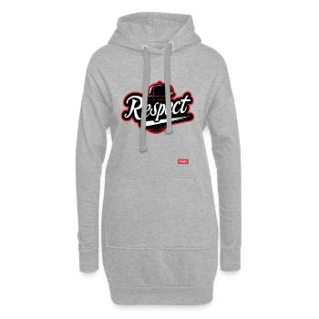 Équipe de baseball parodique : Respect - Sweat-shirt à capuche long Femme - gris chiné - Devant