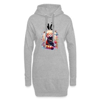 Roter Panda Lustiger Spruch Nö Feuerfuchs - Hoodie-Kleid - Grau meliert - Vorne