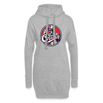 Team Crazy : Les fous - Sweat-shirt à capuche long Femme - gris chiné - Devant