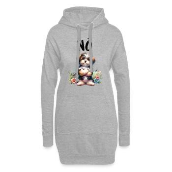 Drôle de dicton havanais non pour les amoureux des chiens - Sweat-shirt à capuche long Femme - gris chiné - Devant