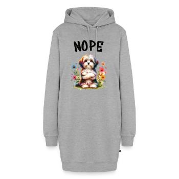 Drôle de dicton havanais non pour les amoureux des chiens - Sweat-shirt à capuche long Femme - gris chiné - Devant