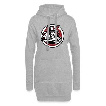 Casquette de baseball cochon de mauvaise humeur - Sweat-shirt à capuche long Femme - gris chiné - Devant