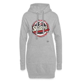 Vintage Skateboard für Skateboarder und Skater - Hoodie-Kleid - Grau meliert - Vorne