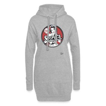 Retro Vintage: Frau mit Wahren Geheimnissen - Hoodie-Kleid - Grau meliert - Vorne