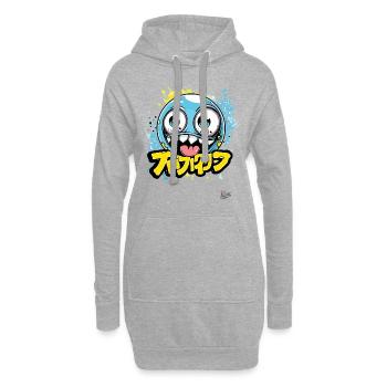 Drôle de boule de dessin animé folle - Sweat-shirt à capuche long Femme - gris chiné - Devant